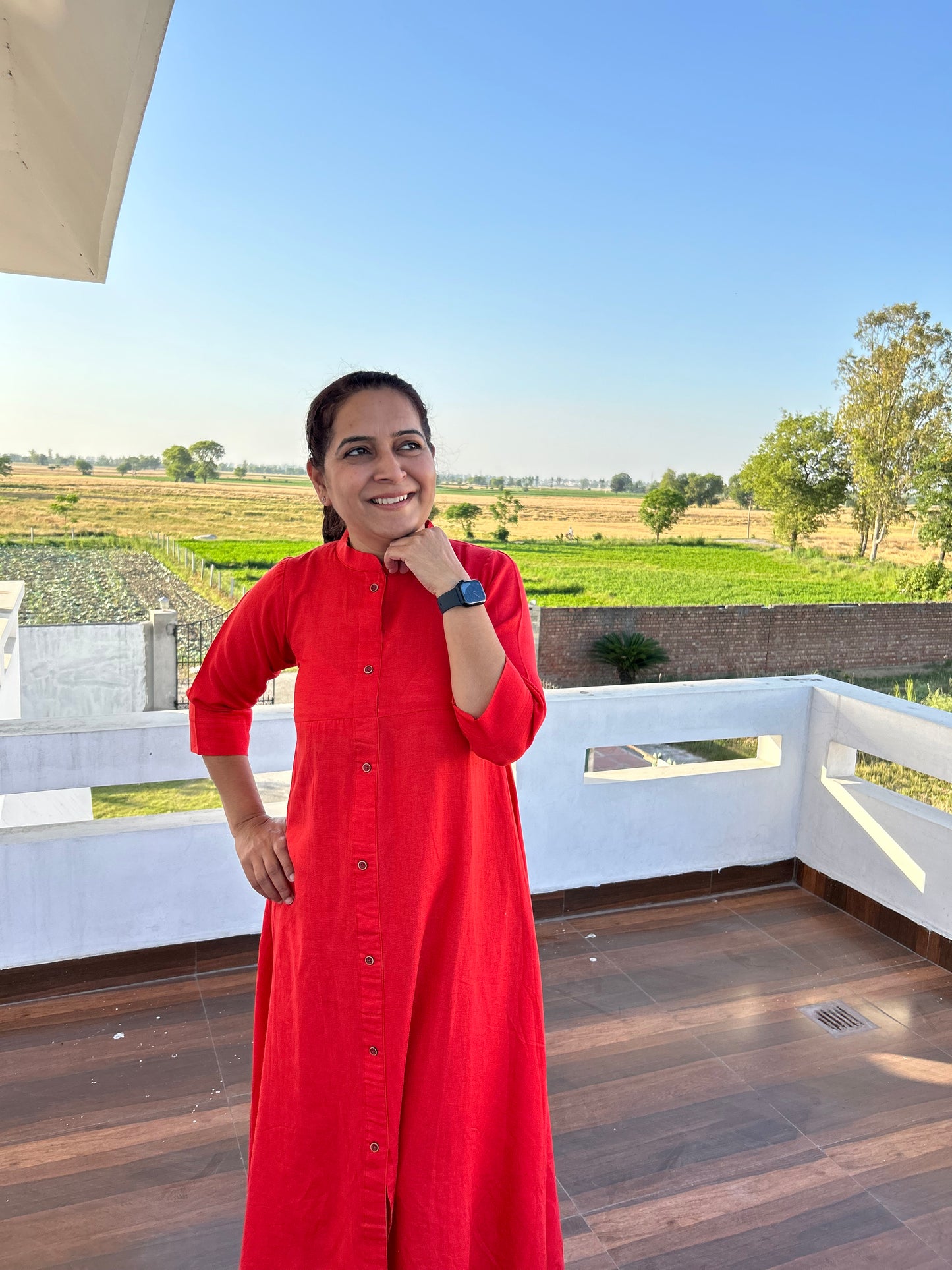 Red Cotton Dress