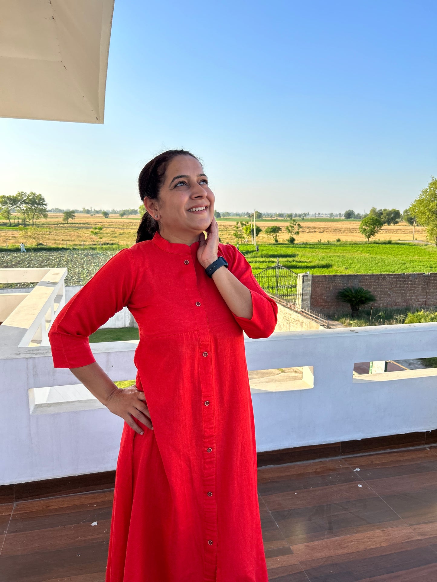 Red Cotton Dress