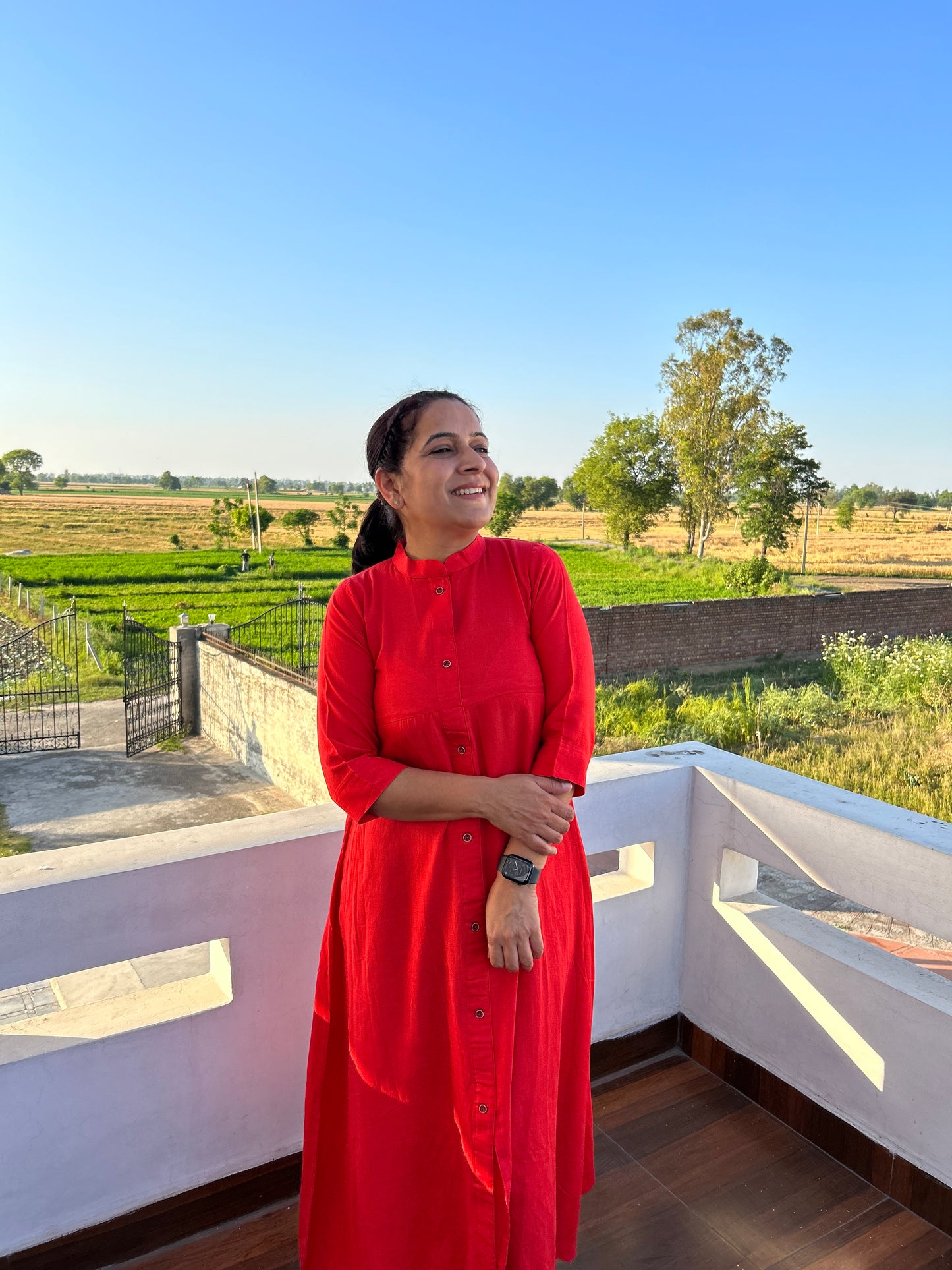 Red Cotton Dress