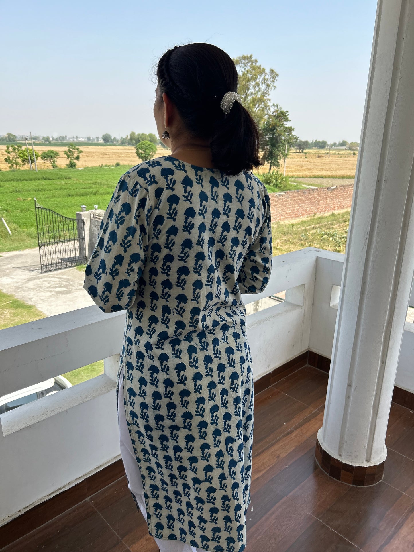 Indigo Cotton Kurta