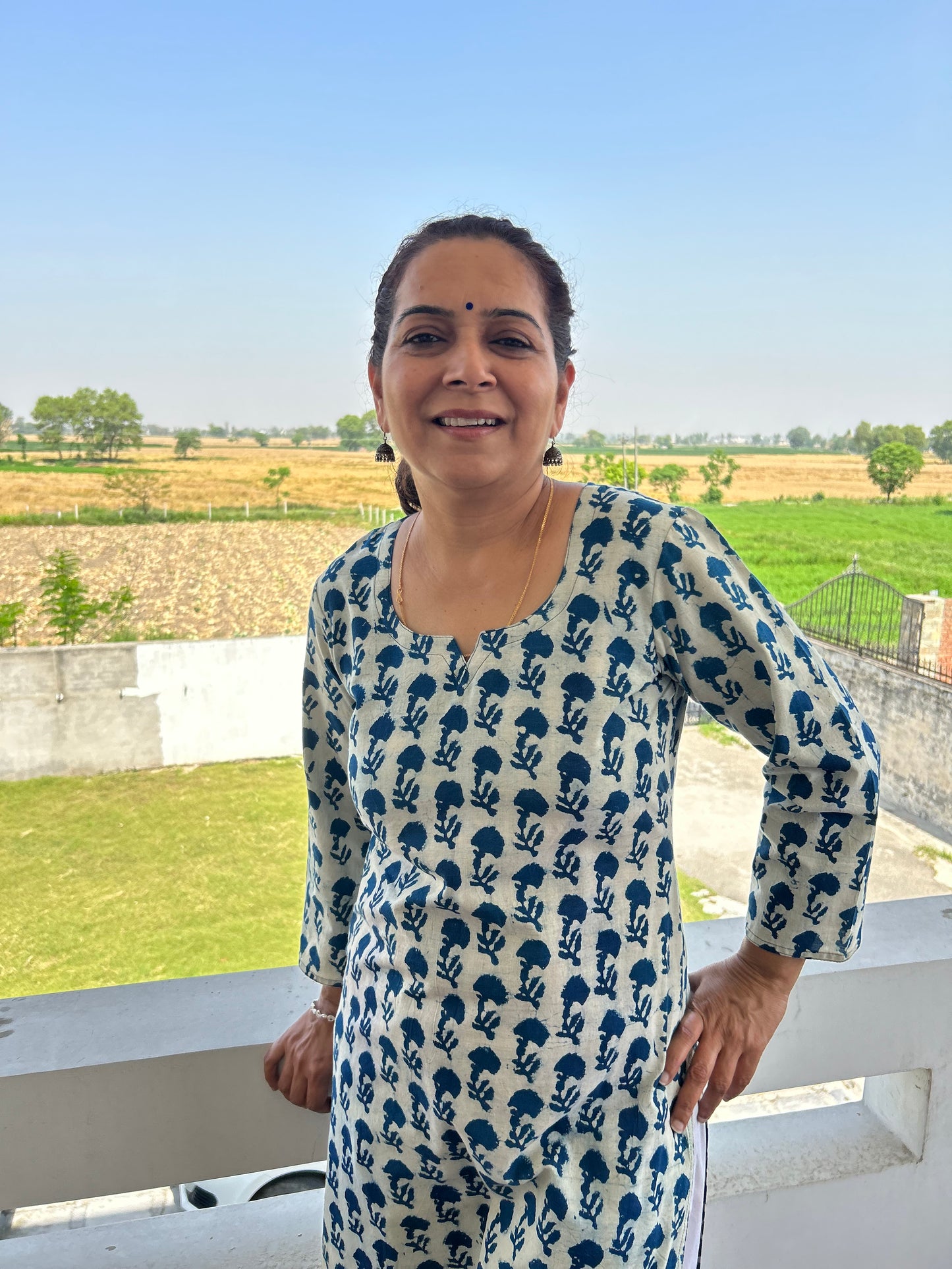 Indigo Cotton Kurta