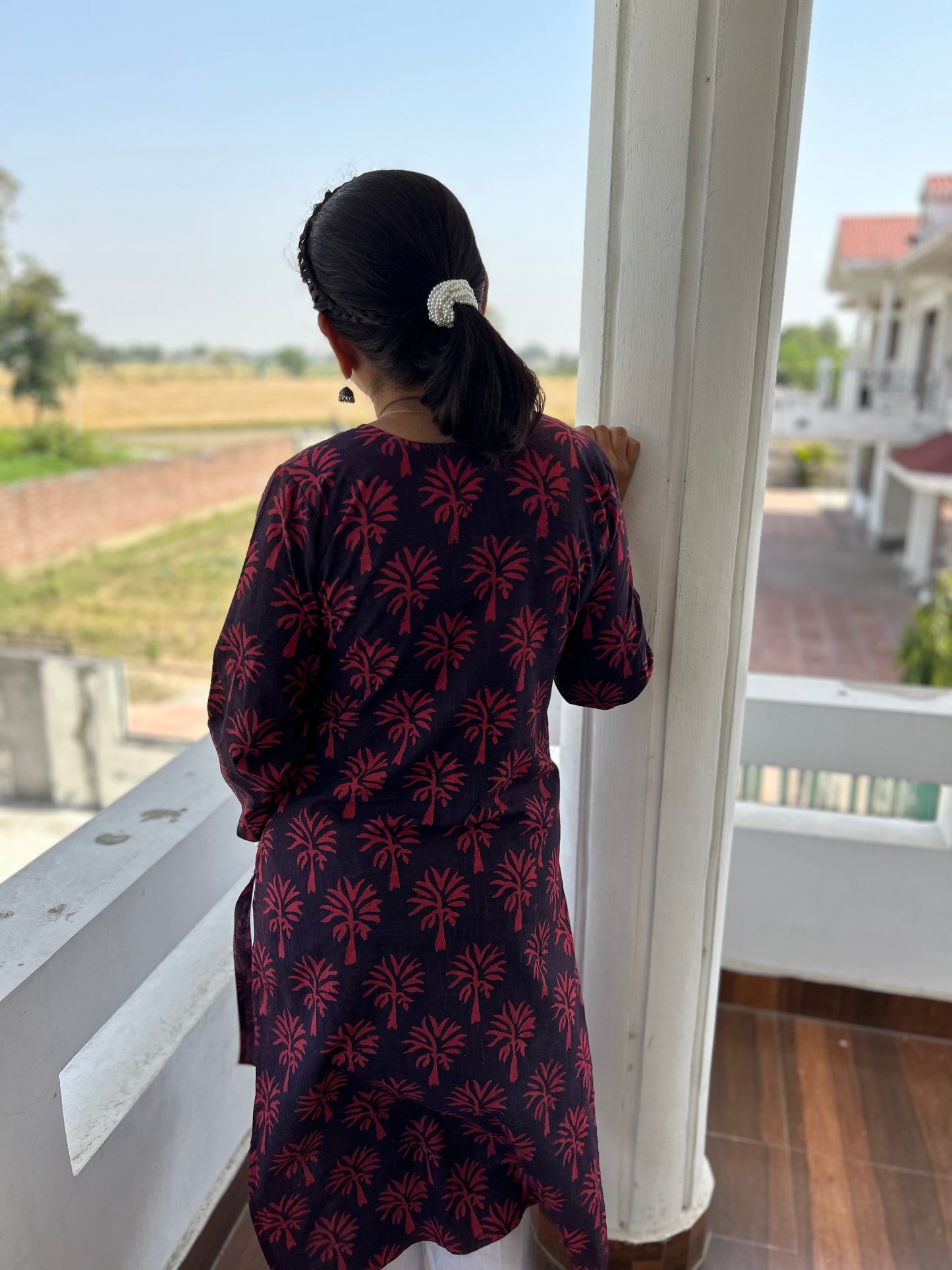 Dark Purple Dabu Kurta
