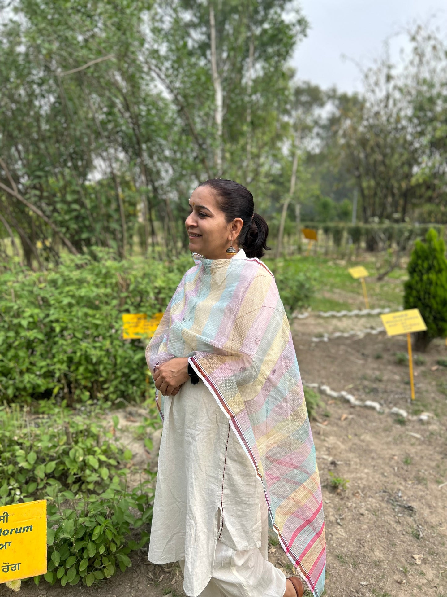 Multi Color Hand Woven Kota Doria Stole