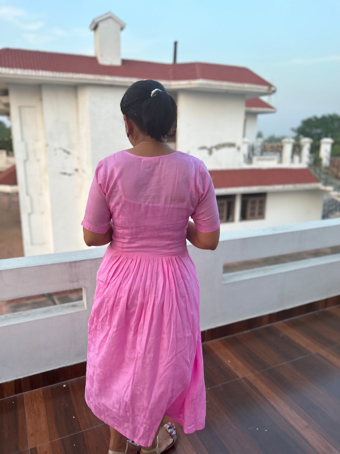 Pink Hand Embroidery Dress