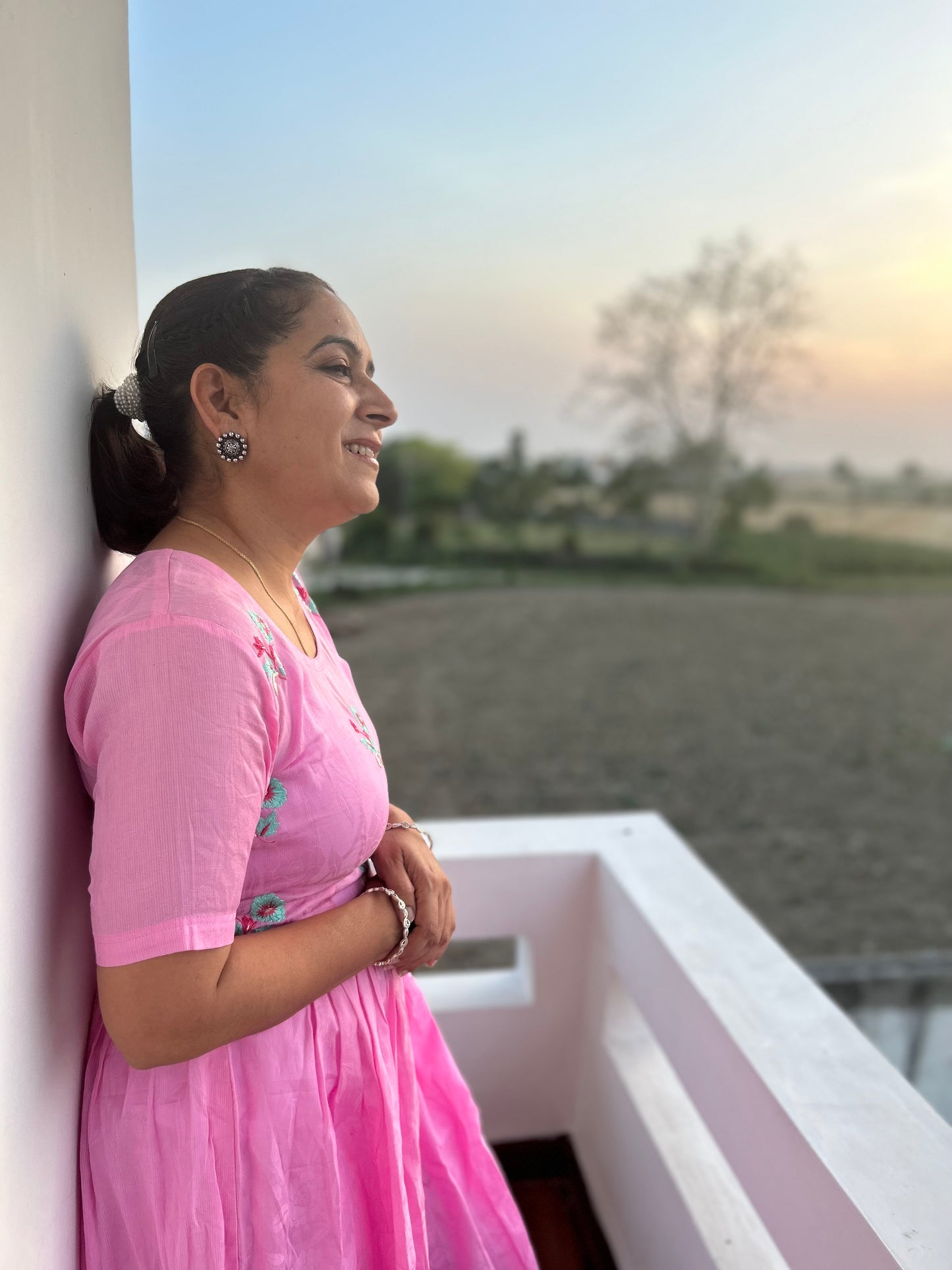 Pink Hand Embroidery Dress