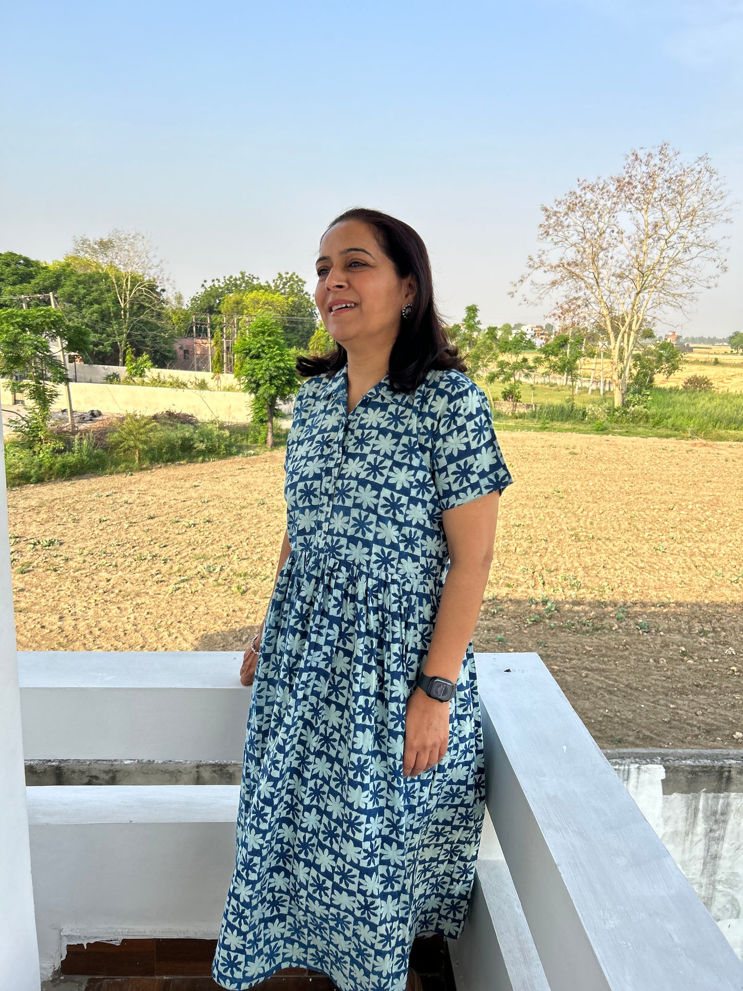 Indigo Cotton Dress