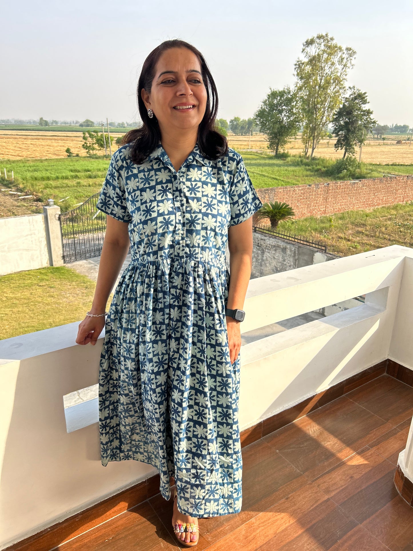 Indigo Cotton Dress