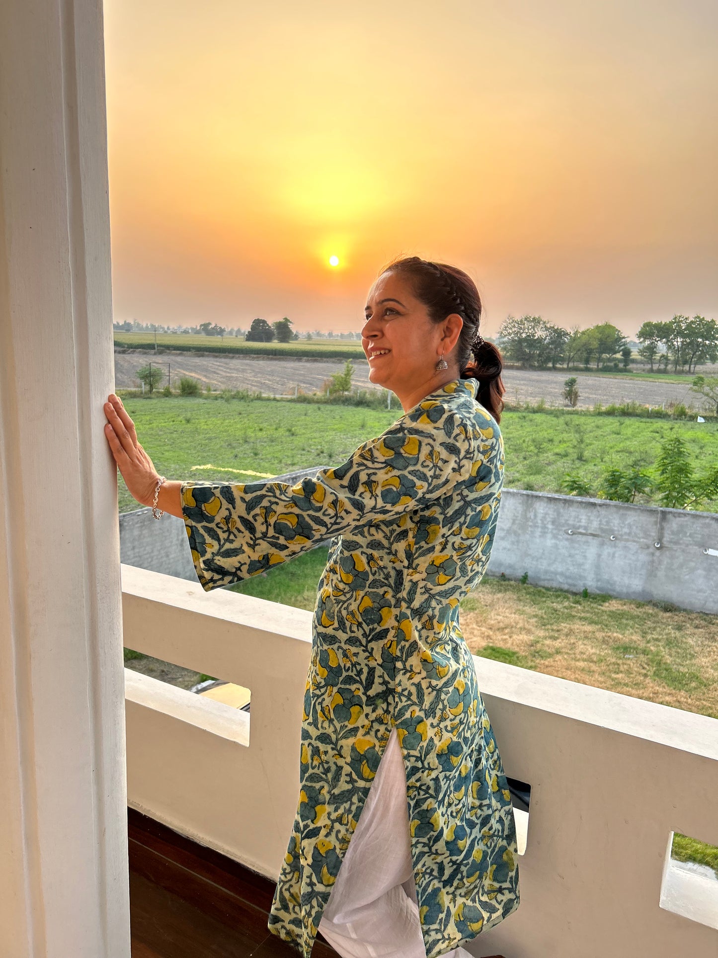 Dabu Cotton Print Kurta