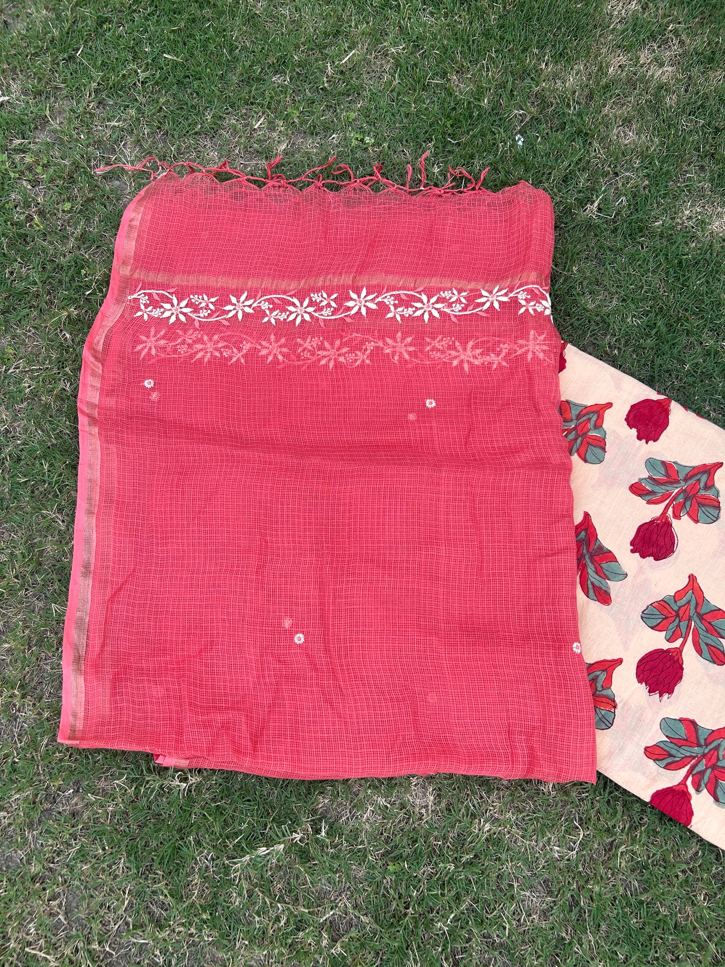 Chikankari Dupatta Cotton Kurta Fabric