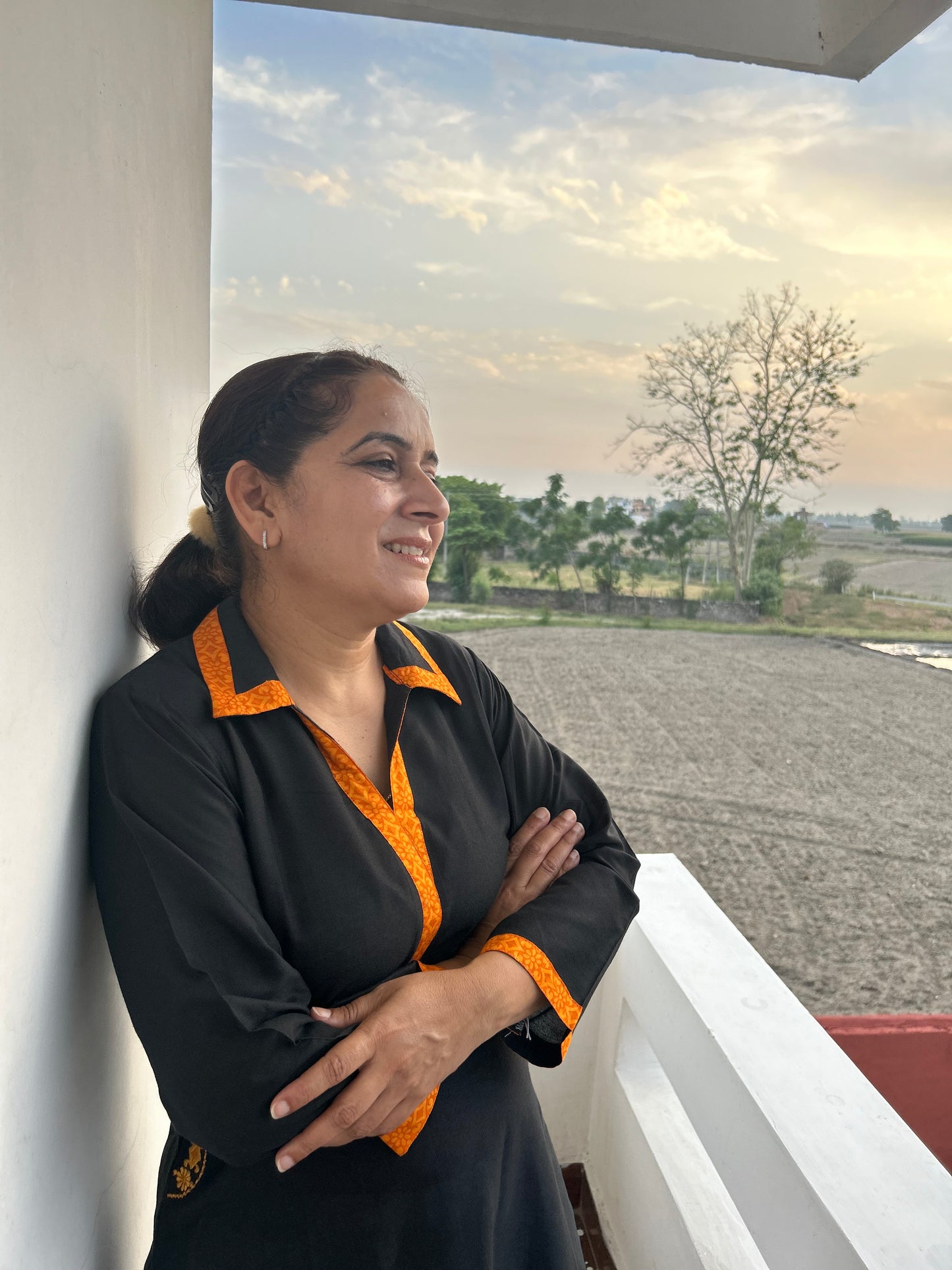 Black Cotton Kurta