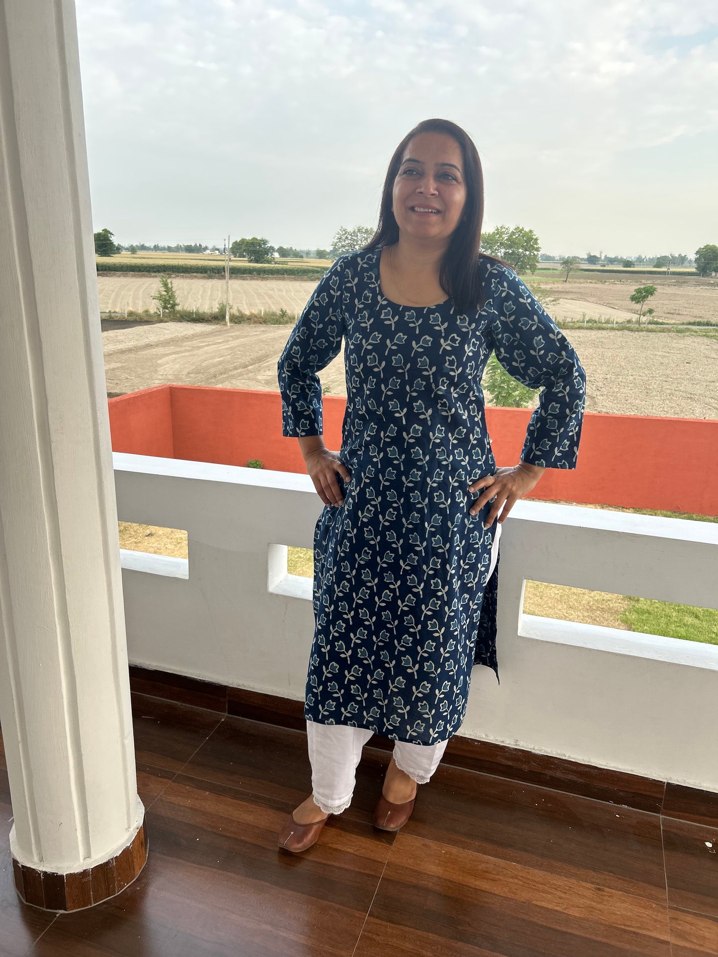 Indigo Cotton Kurta