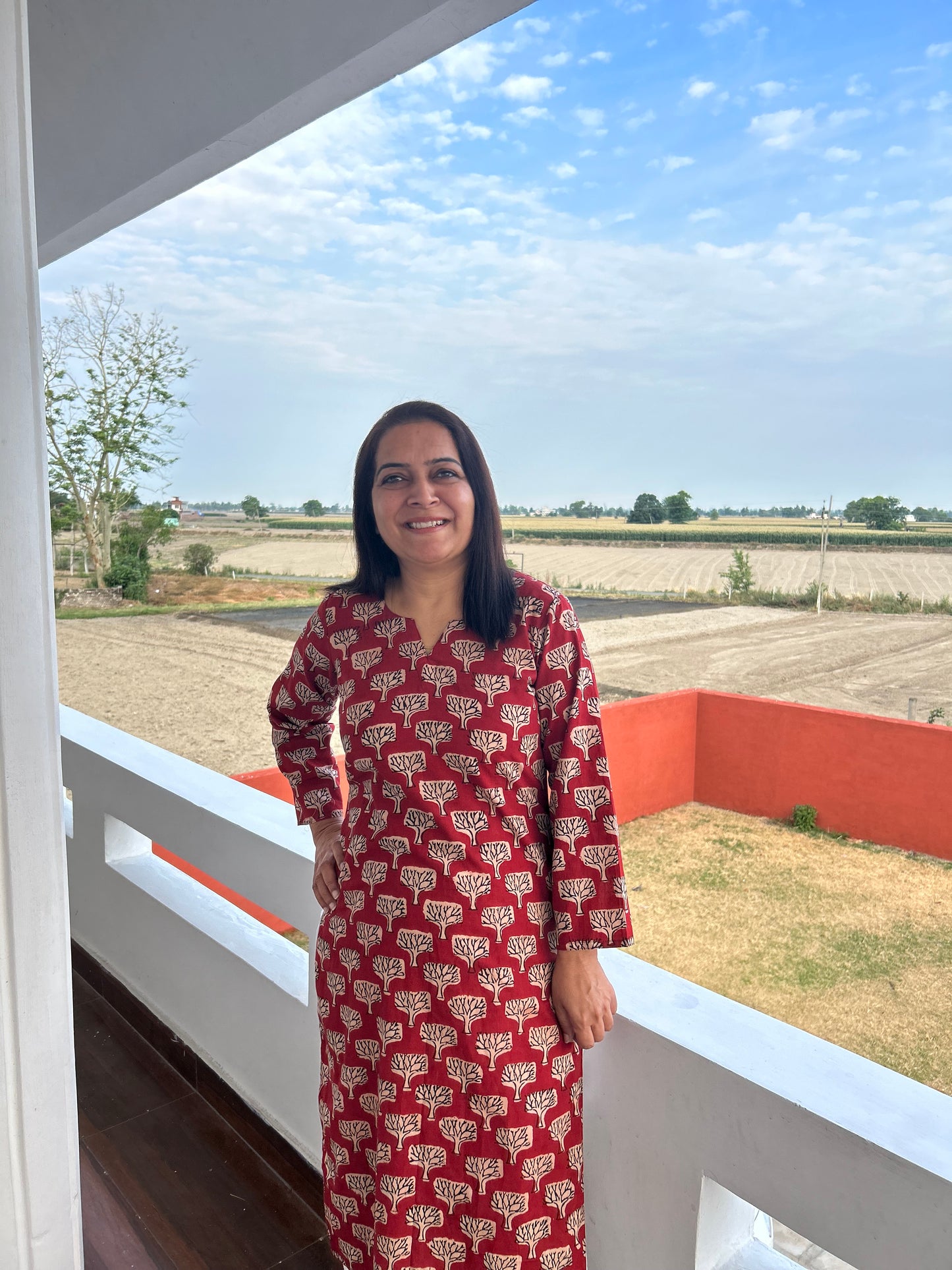 Rust Dabu Print Kurta Block Printed Kurta