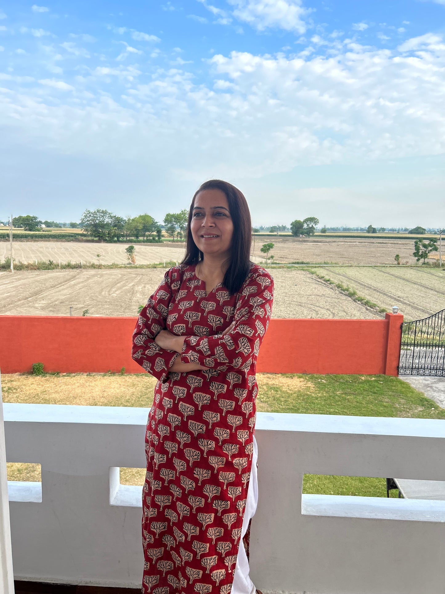 Rust Dabu Print Kurta Block Printed Kurta