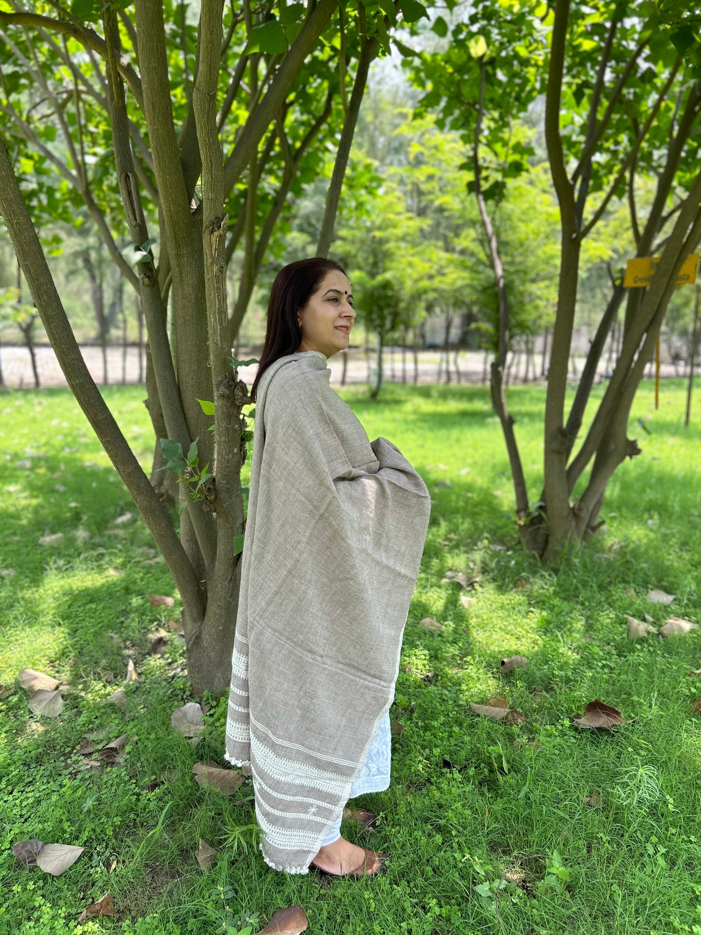 Grey Wool Bhujodi Shawl