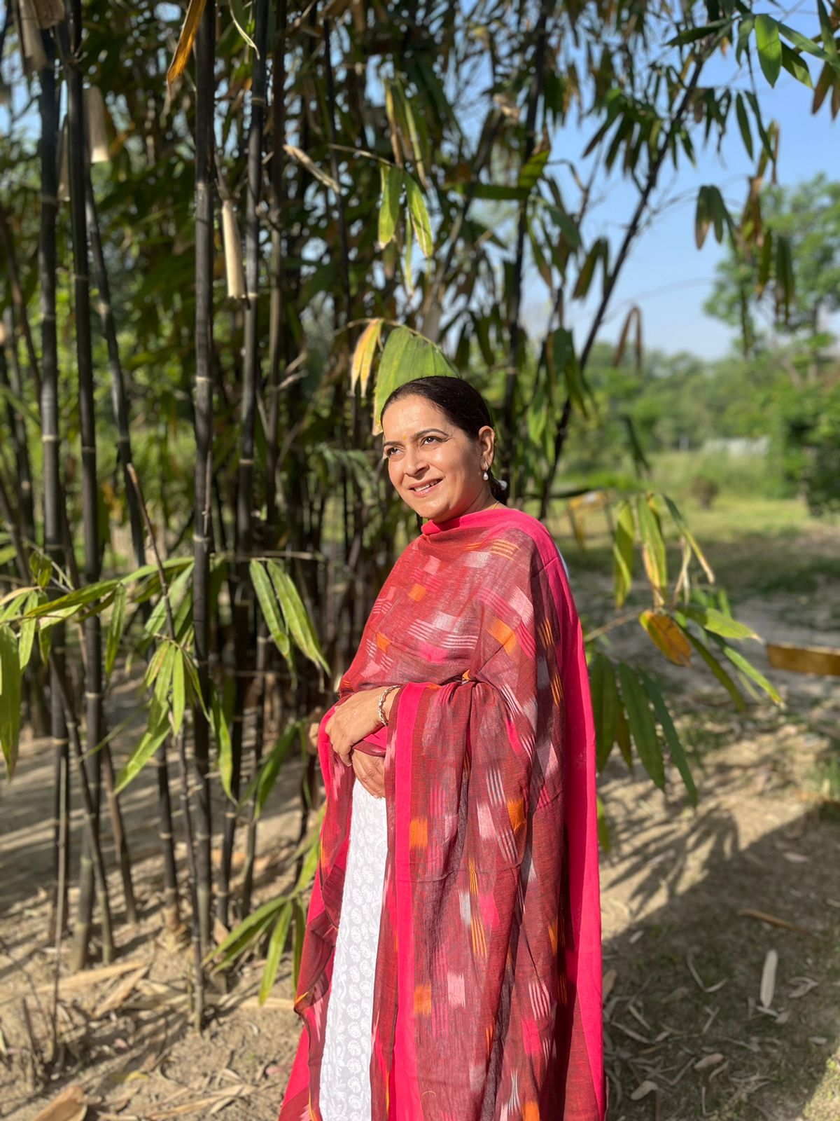 Red Handwoven Ikat Dupatta