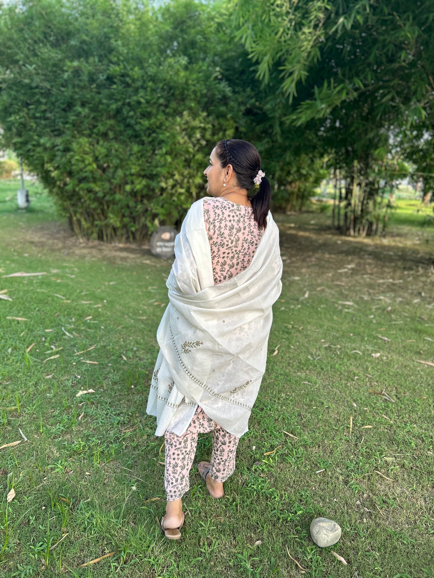 Off White Cotton Voile Chikankari Dupatta