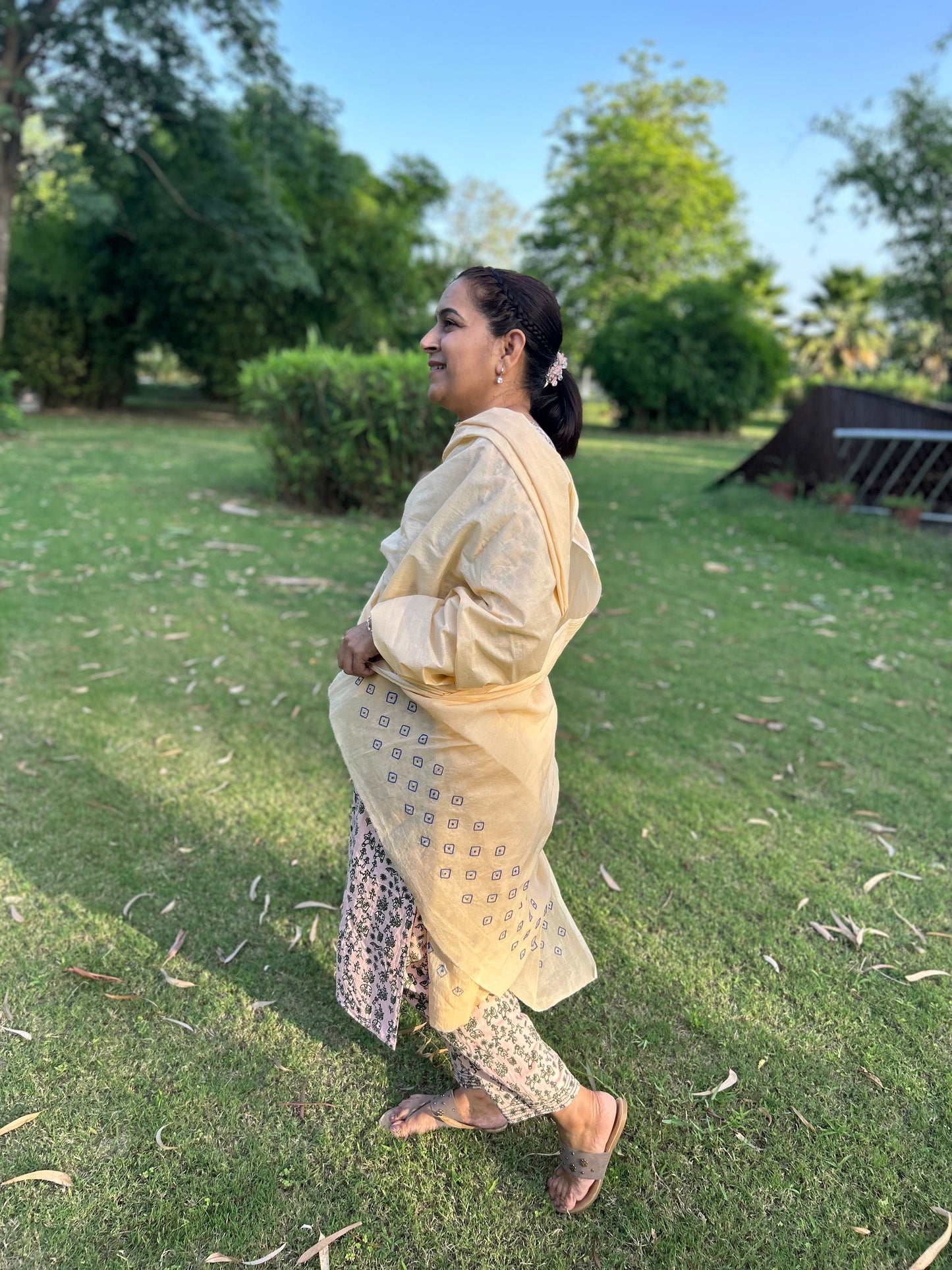 Off White Cotton Voile Chikankari Dupatta