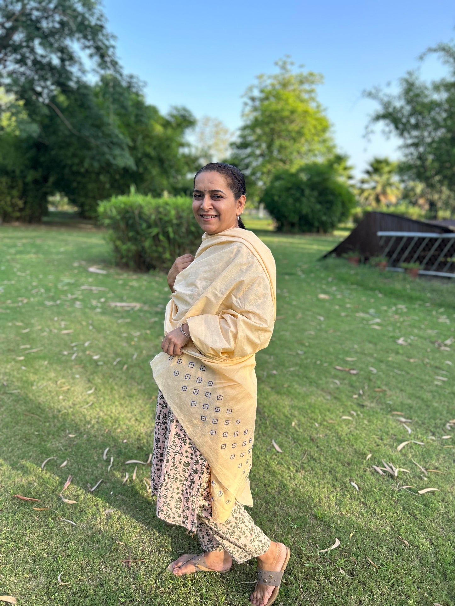 Off White Cotton Voile Chikankari Dupatta