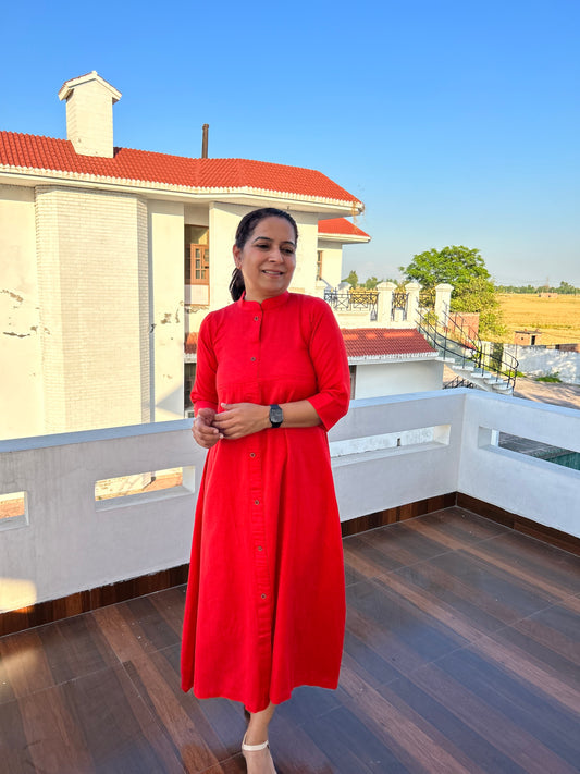 Red Cotton Dress