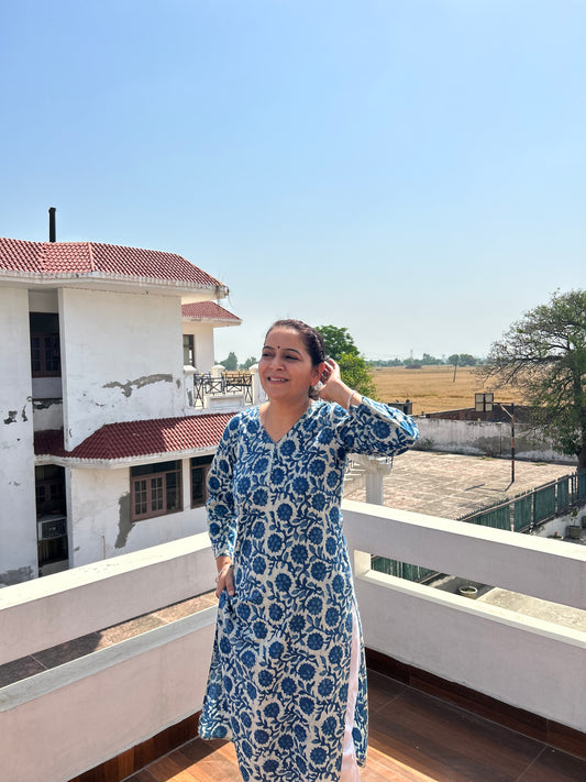 Indigo Cotton Kurta