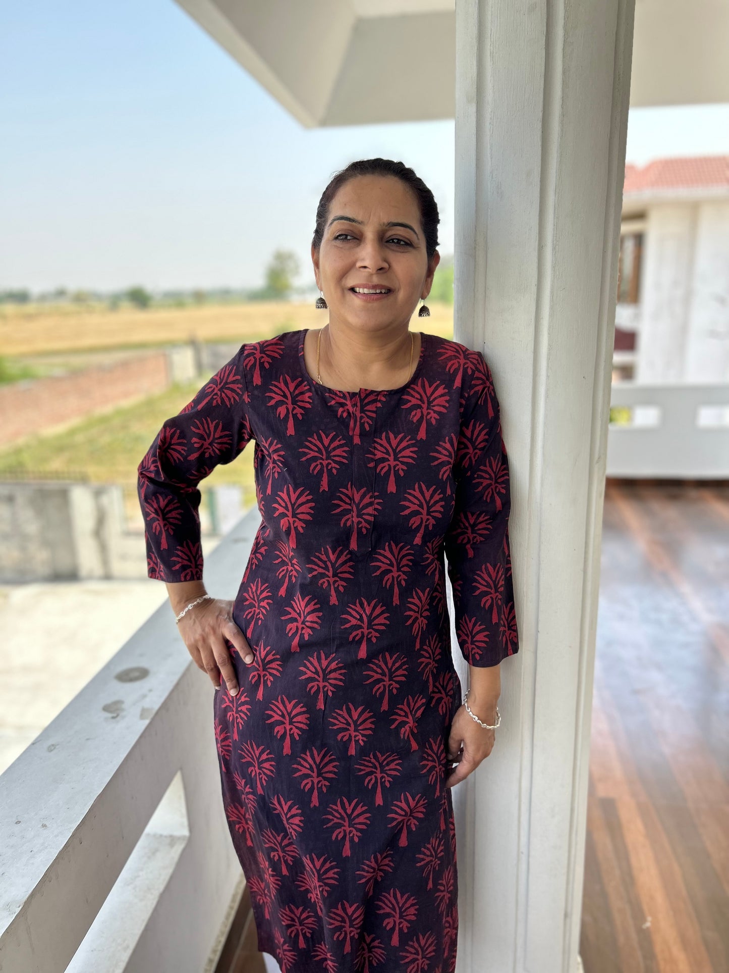 Dark Purple Dabu Kurta