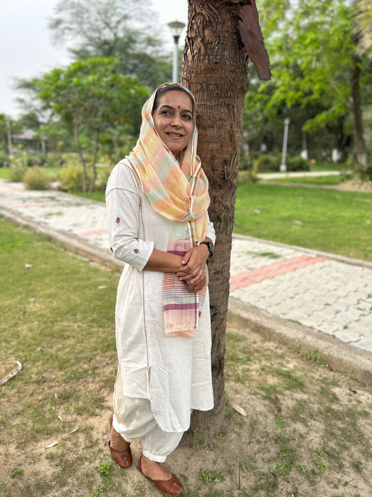 Multi Color Hand Woven Kota Doria Stole
