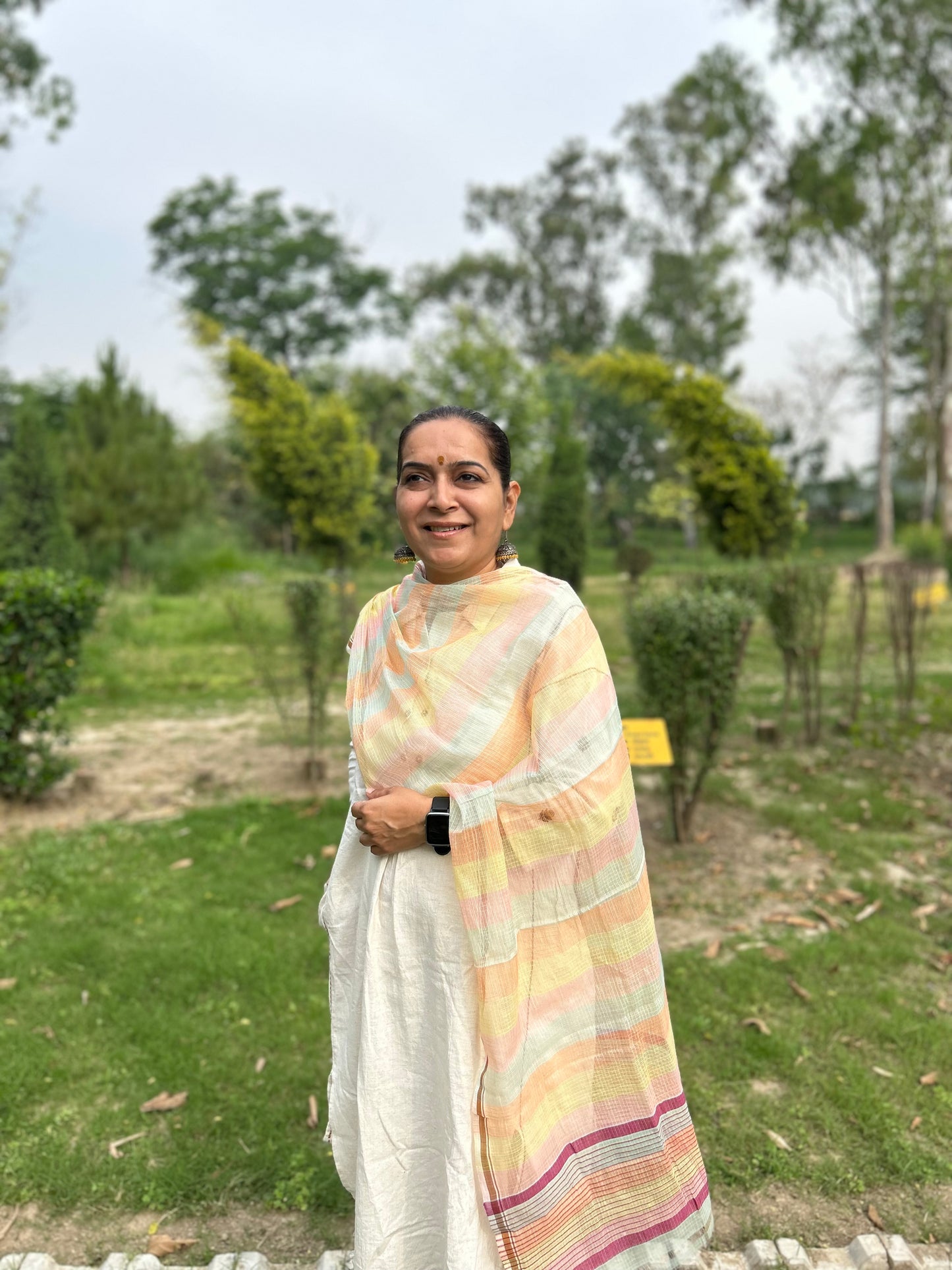 Multi Color Hand Woven Kota Doria Stole