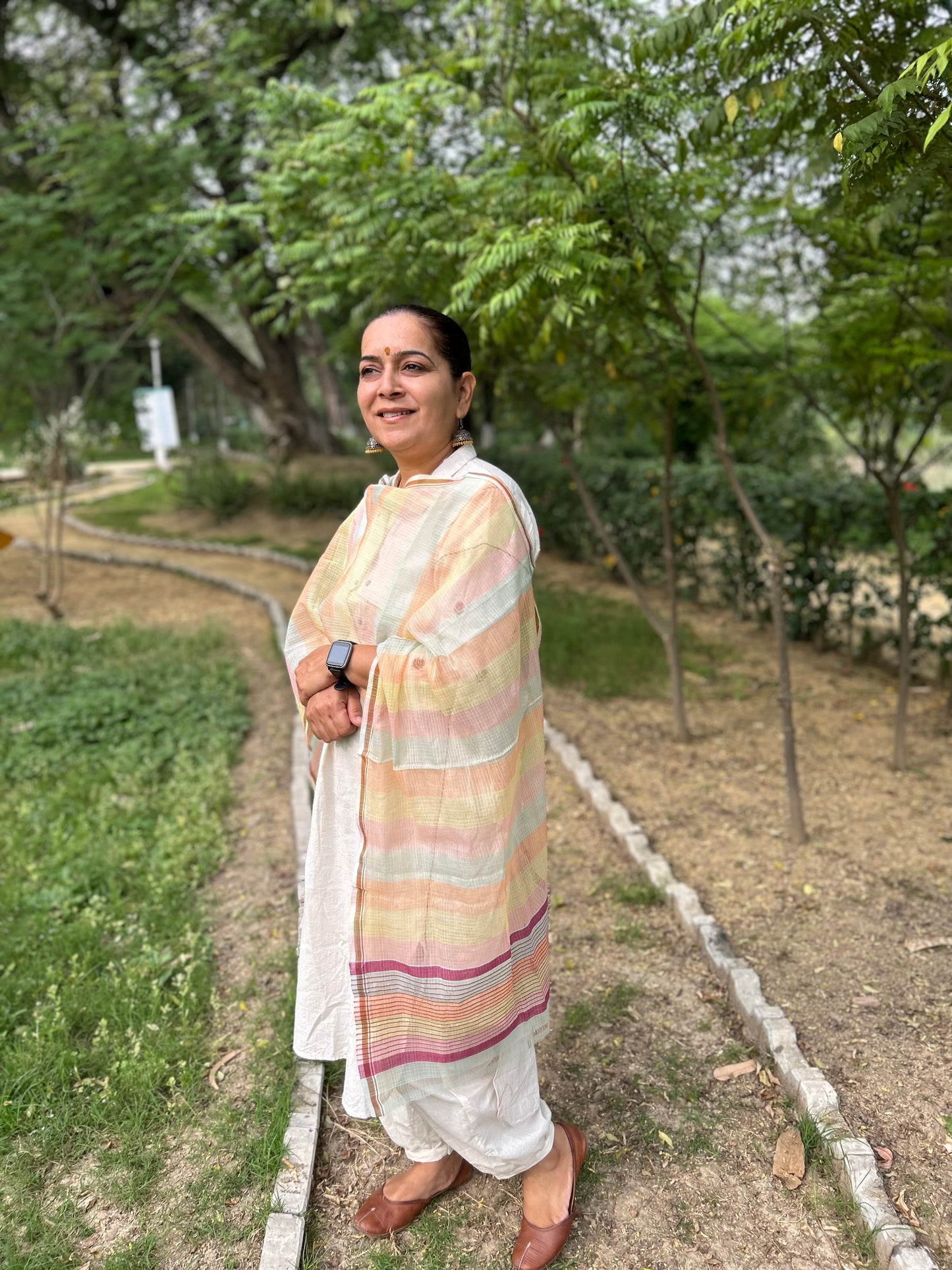 Multi Color Hand Woven Kota Doria Stole