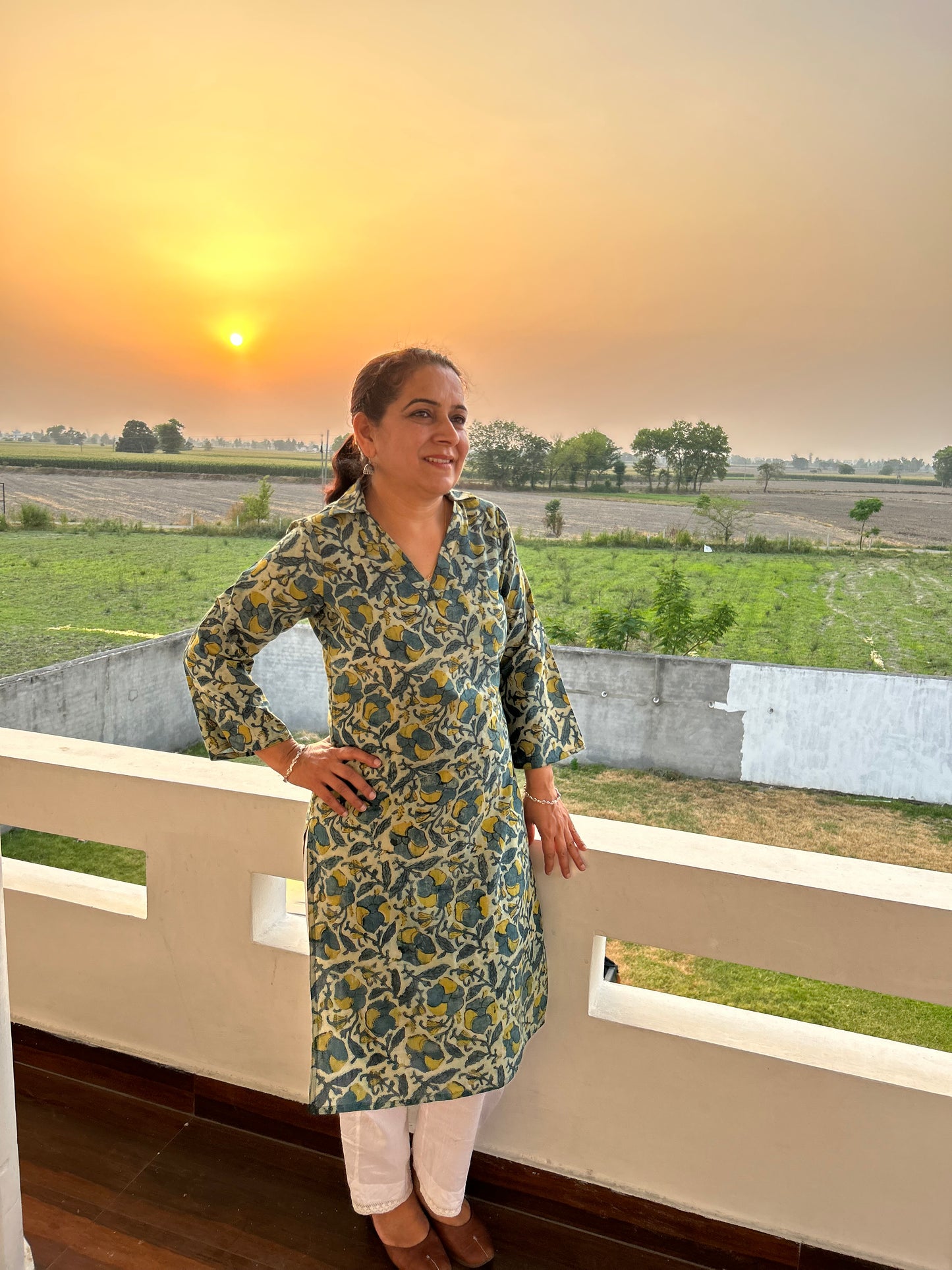 Dabu Cotton Print Kurta