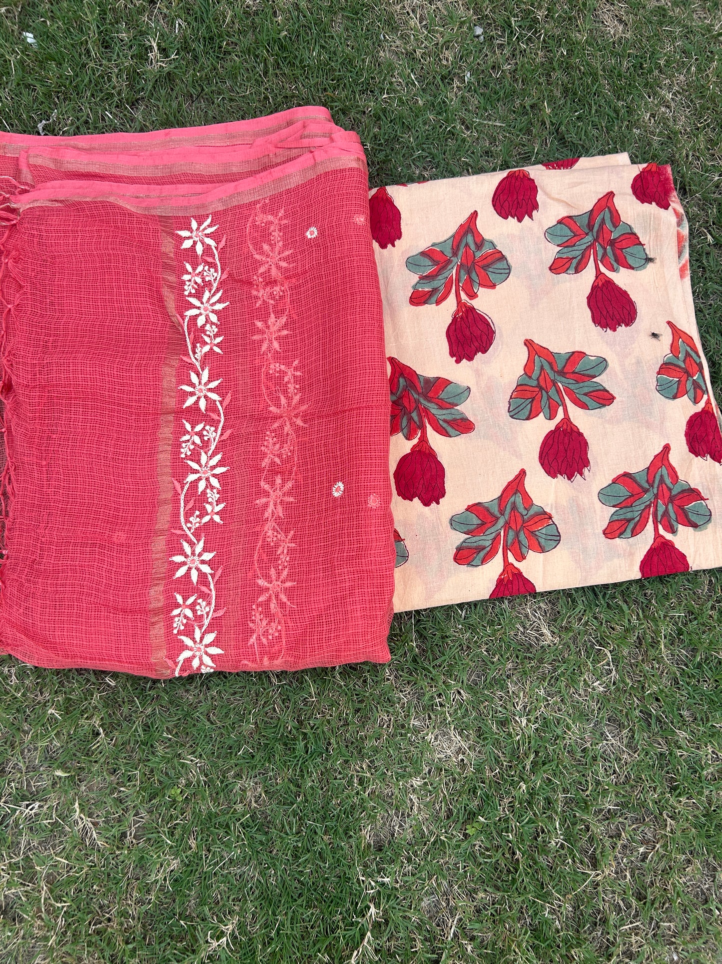 Chikankari Dupatta Cotton Kurta Fabric