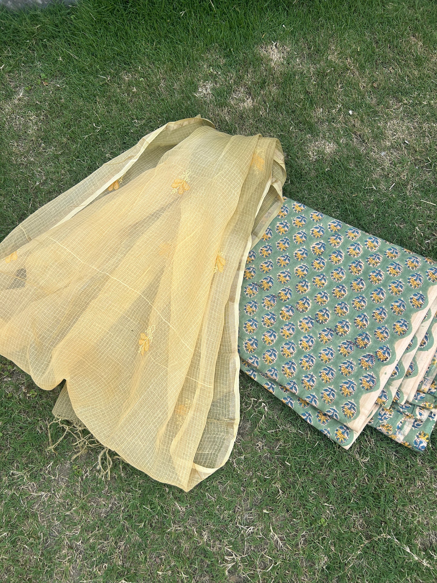 Chikankari Dupatta Cotton Kurta Fabric