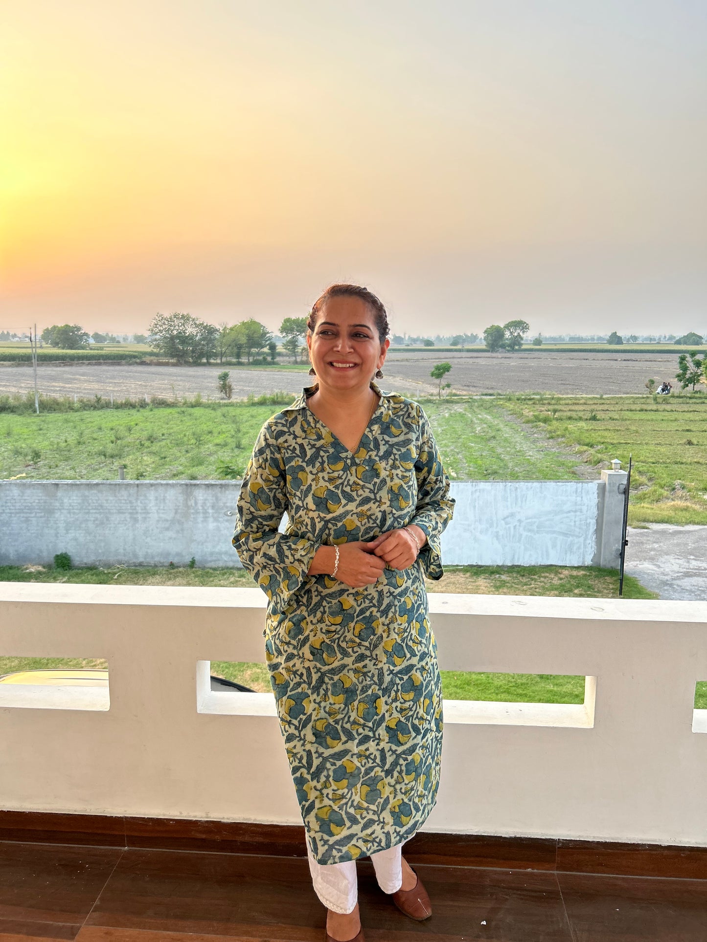 Dabu Cotton Print Kurta