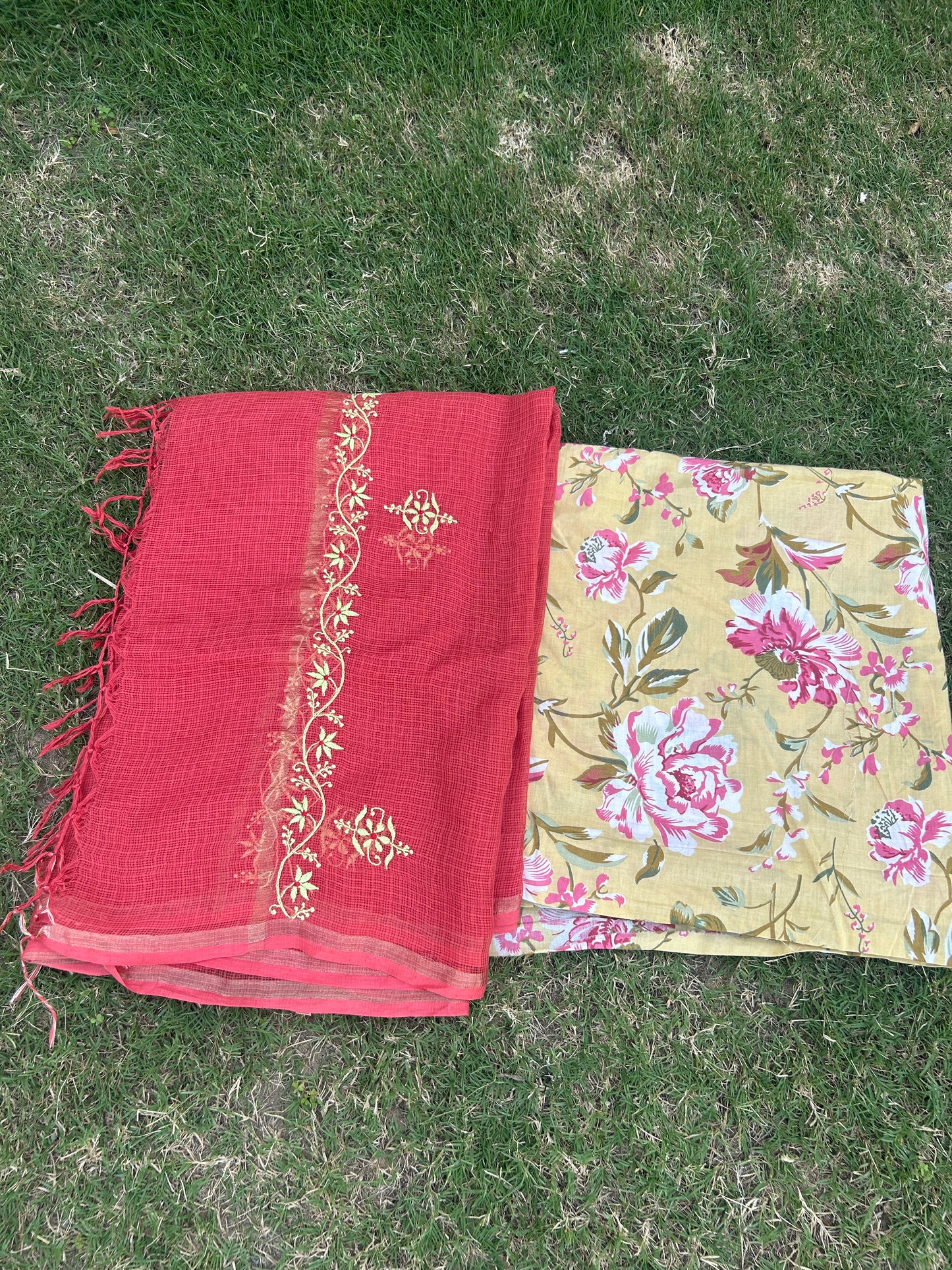 Chikankari Dupatta Cotton Kurta Fabric