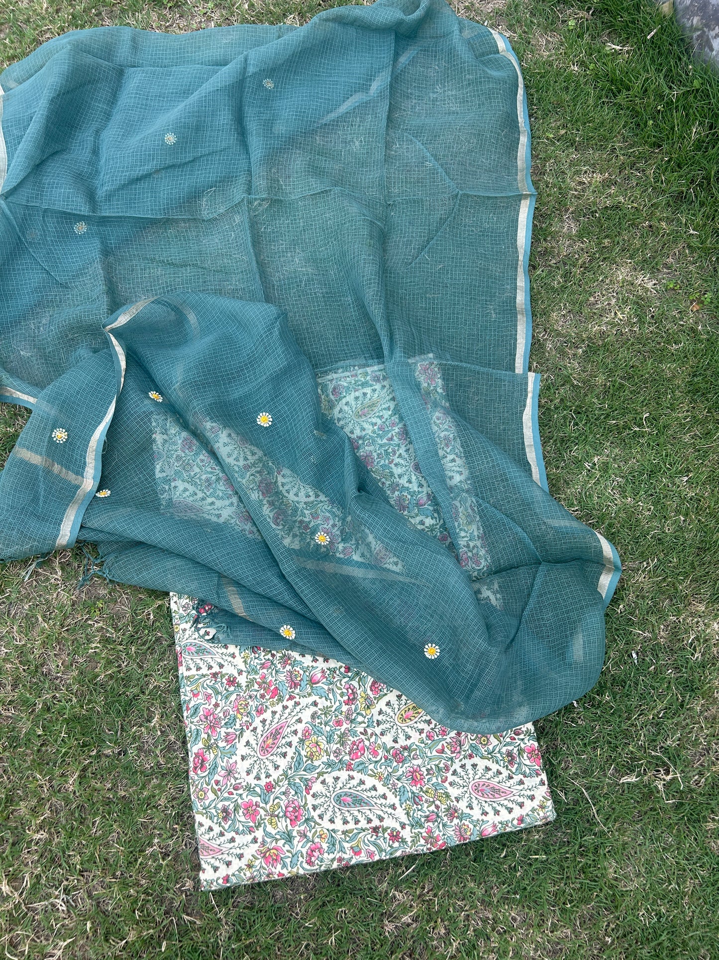Chikankari Dupatta Cotton Kurta Fabric