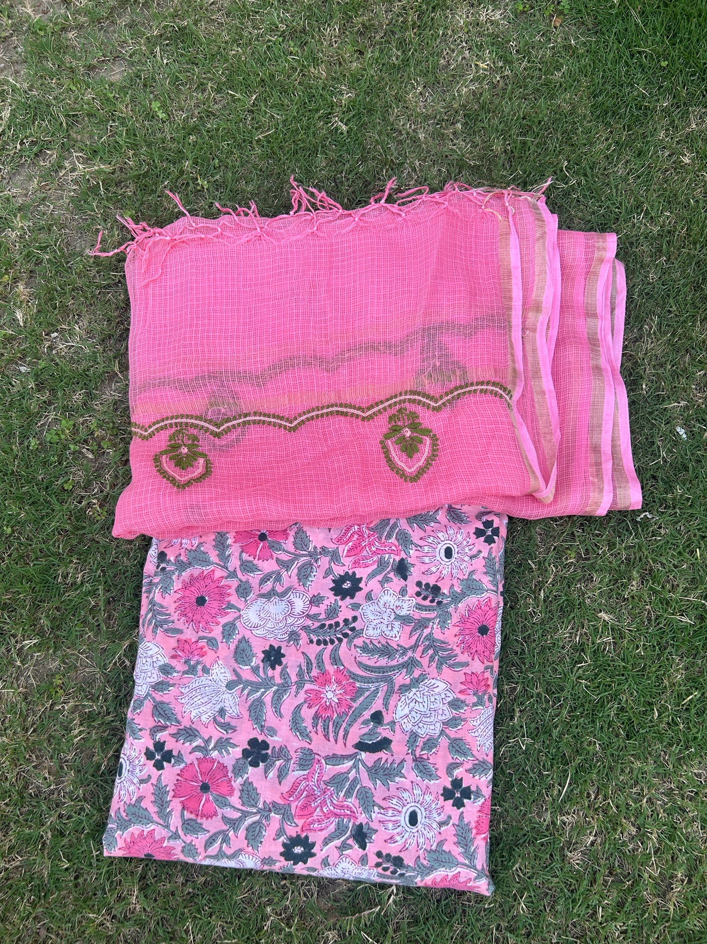 Chikankari Dupatta Cotton Kurta Fabric