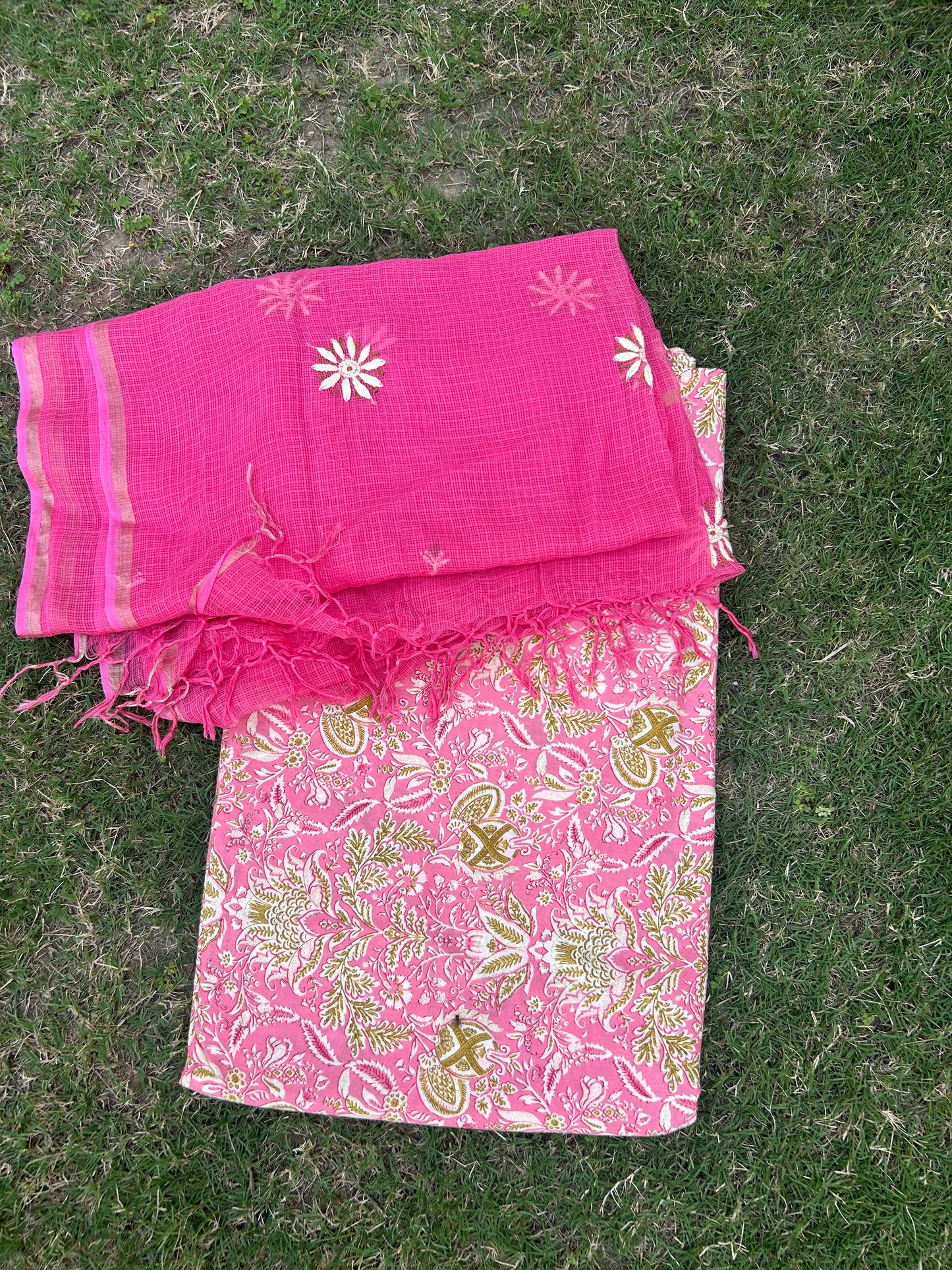 Chikankari Dupatta Cotton Kurta Fabric