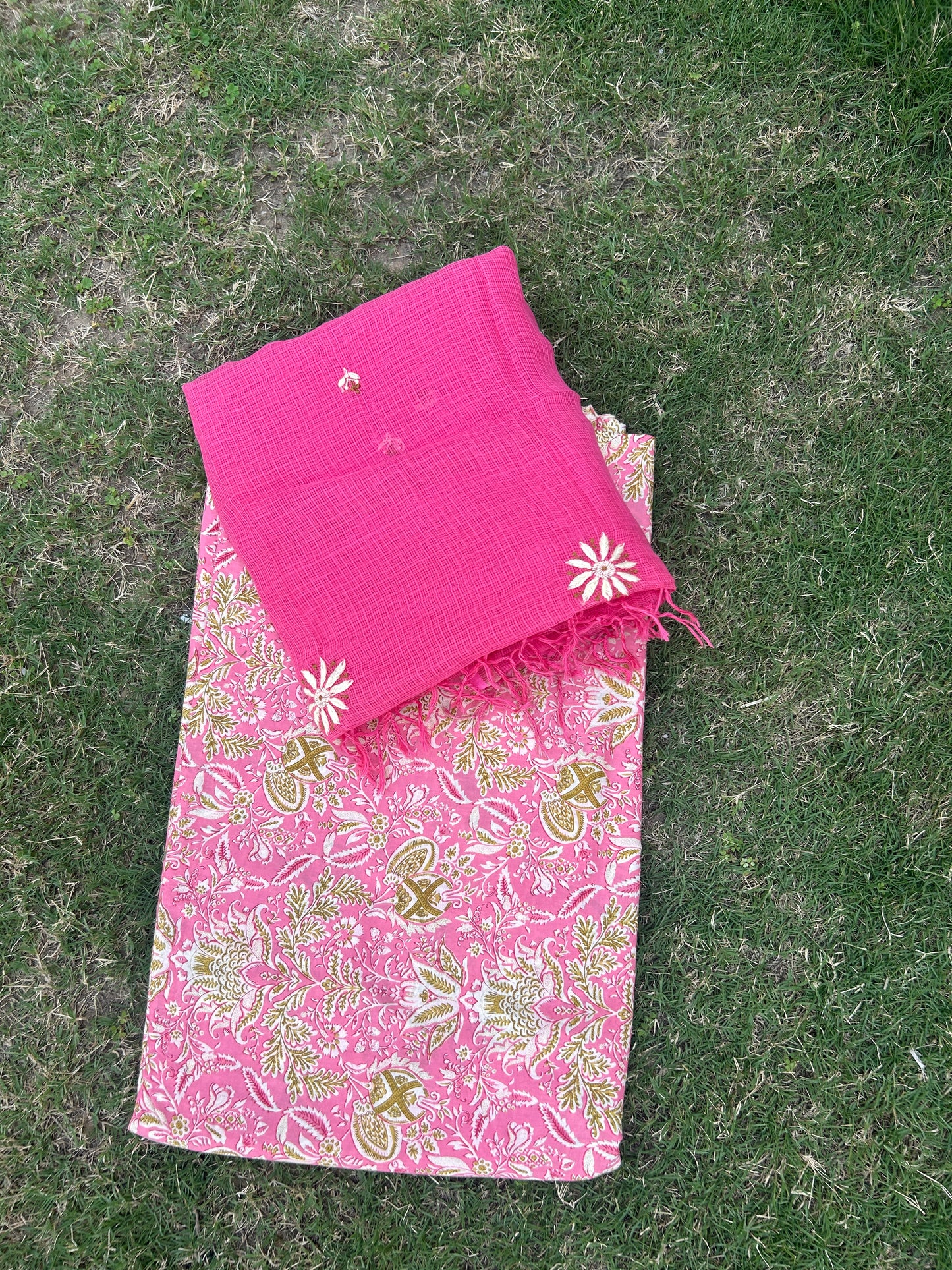Chikankari Dupatta Cotton Kurta Fabric