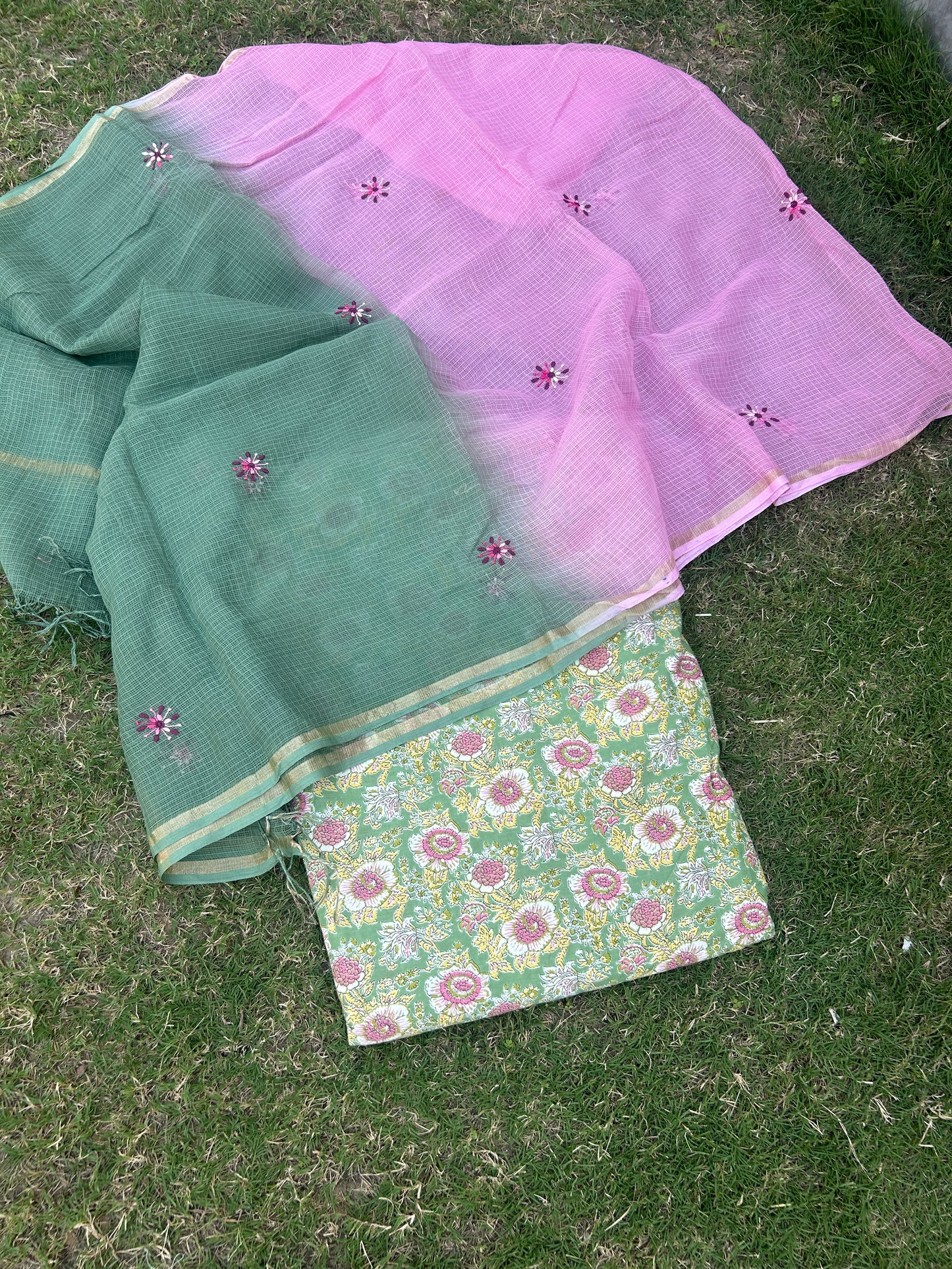 Chikankari Dupatta Cotton Kurta Fabric