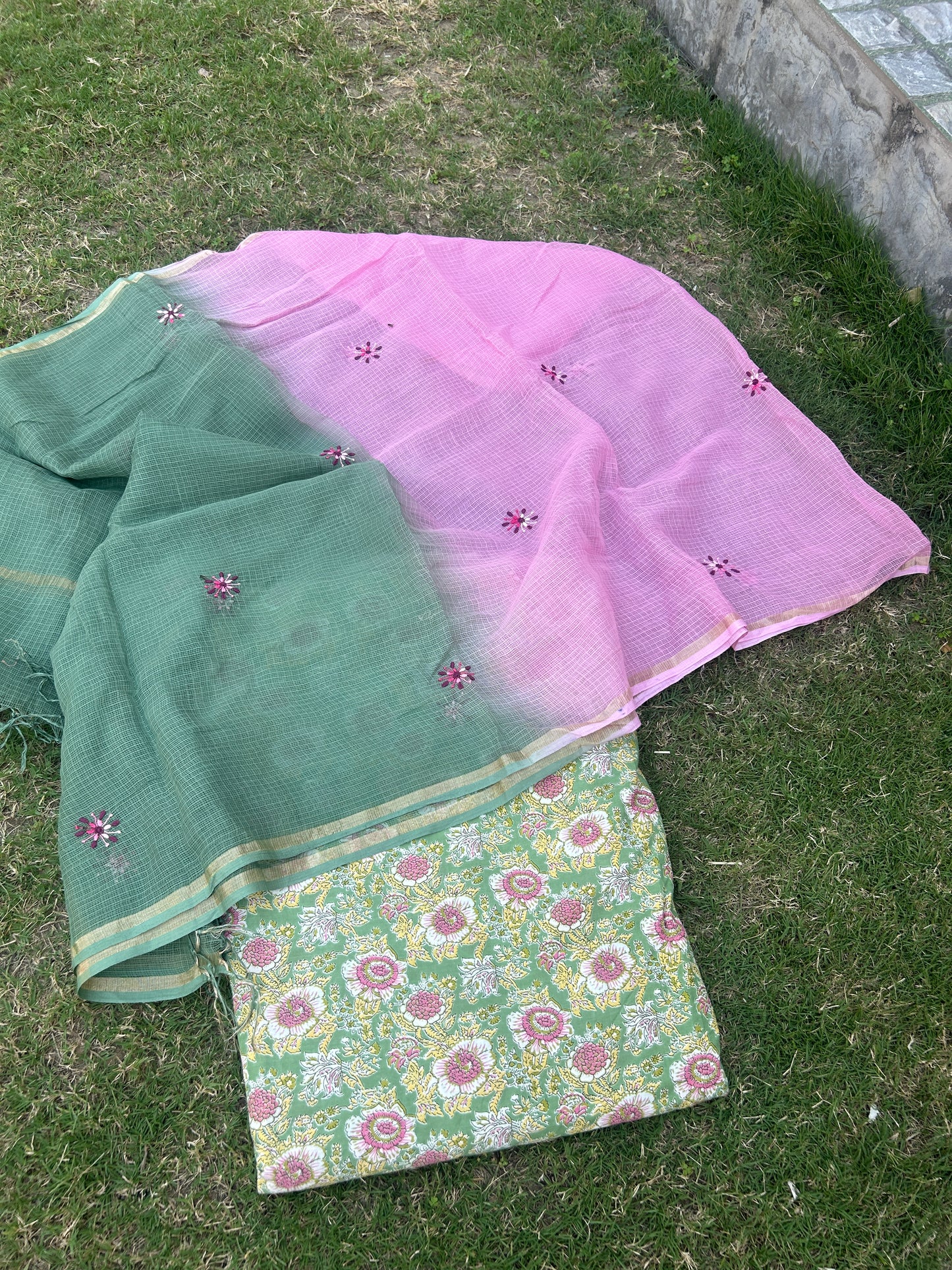 Chikankari Dupatta Cotton Kurta Fabric