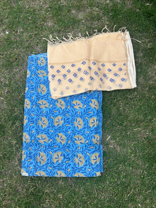 Chikankari Dupatta Cotton Kurta Fabric