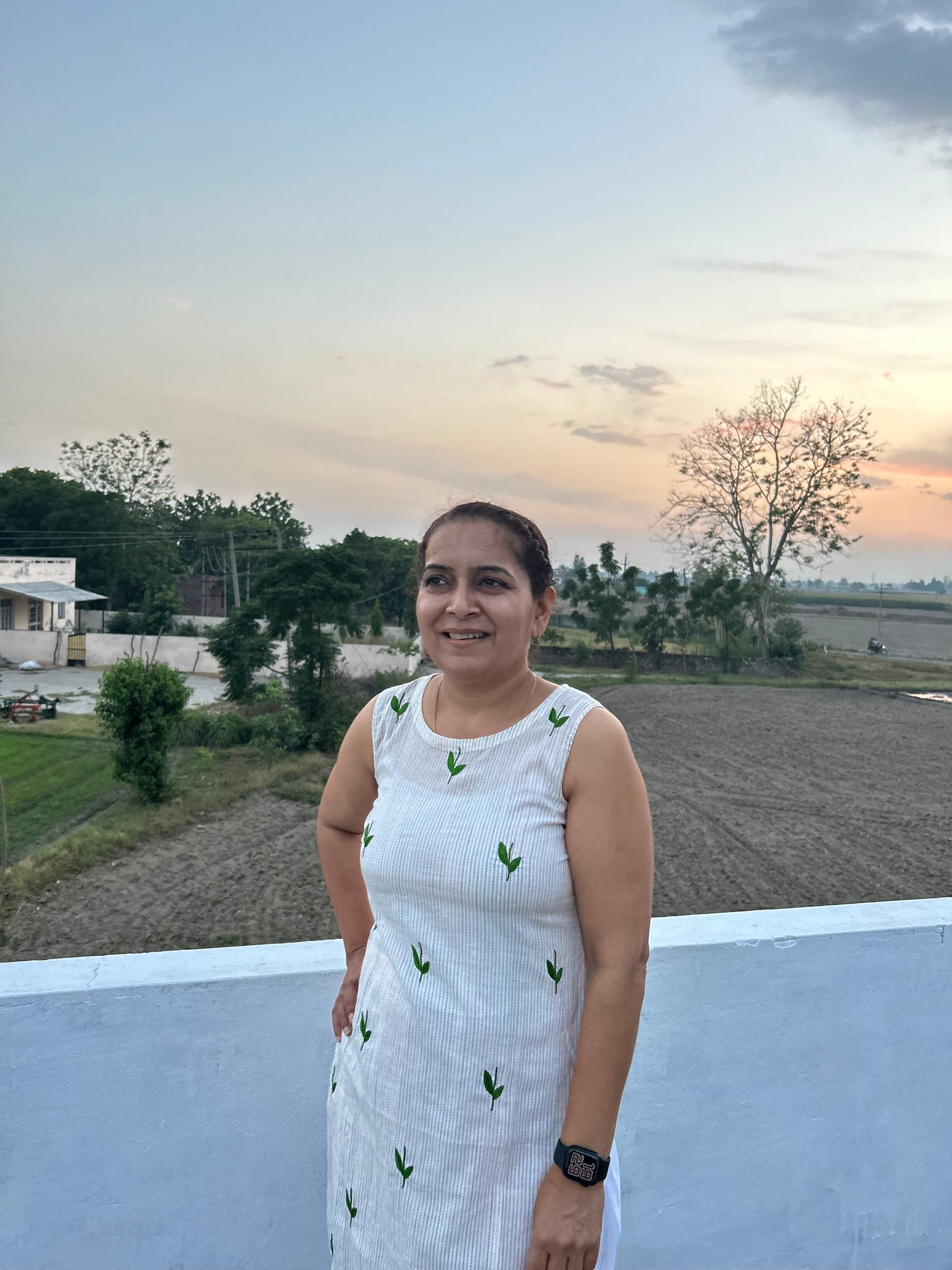 White Cotton Hand Embroidered Kurti