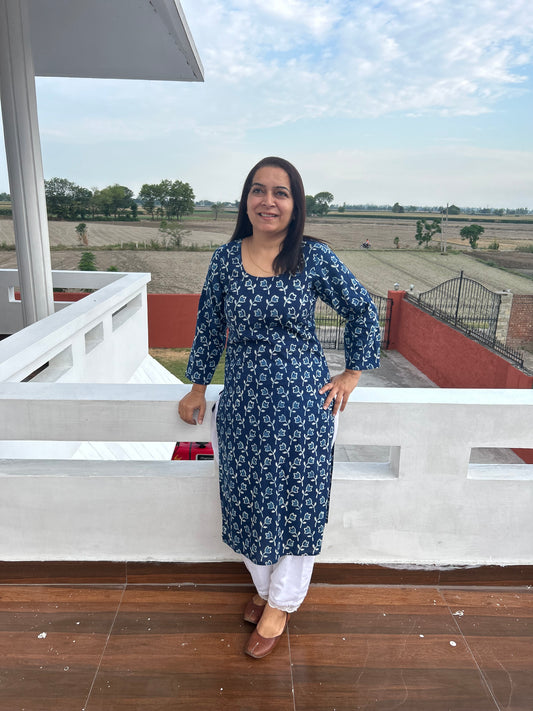 Indigo Cotton Kurta