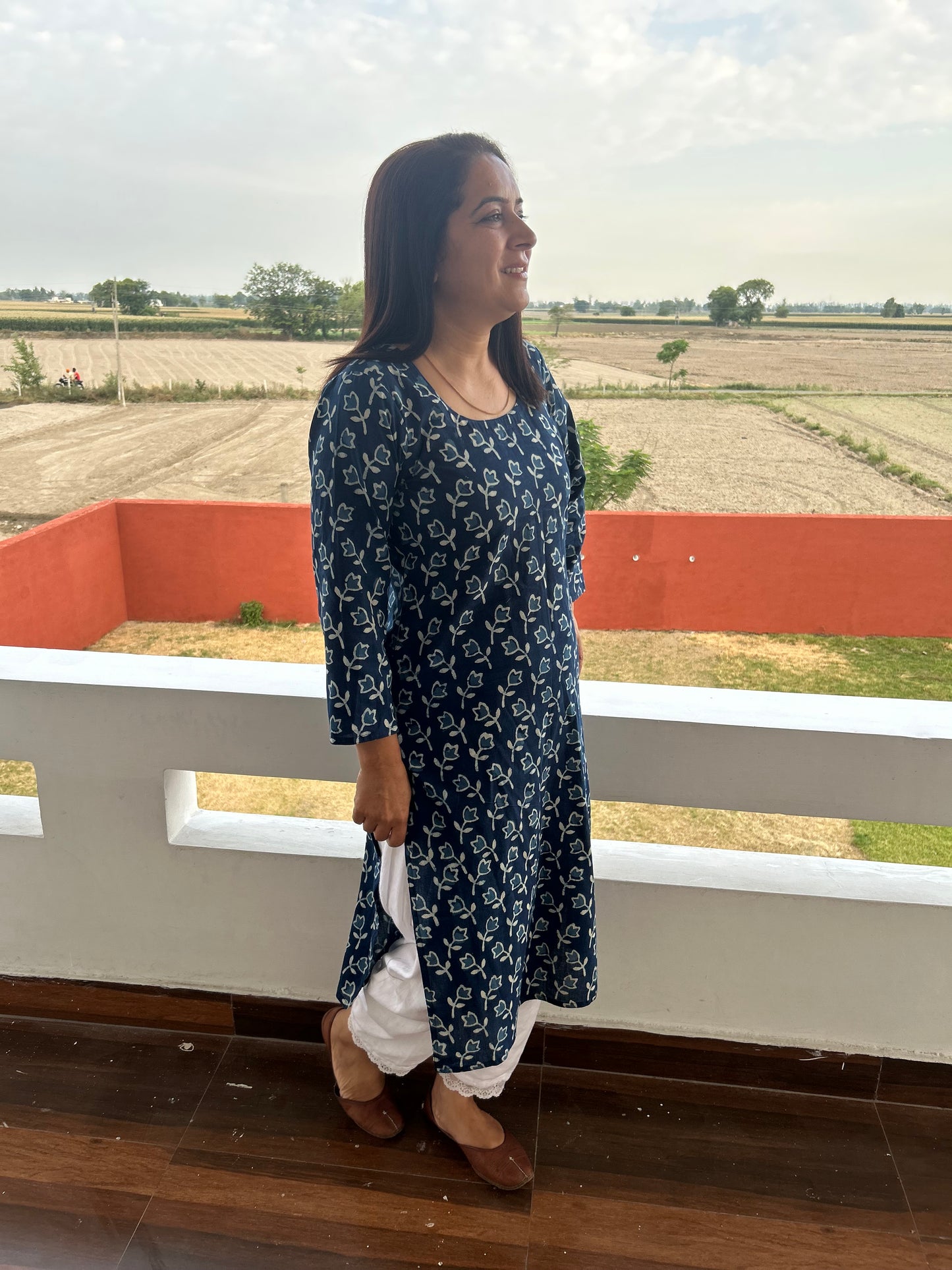 Indigo Cotton Kurta