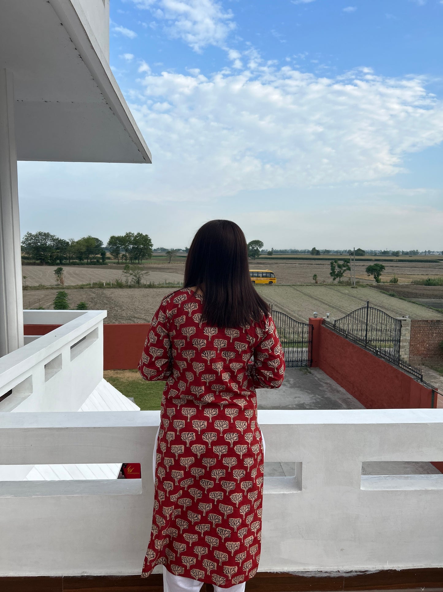Rust Dabu Print Kurta  Block Printed Kurta