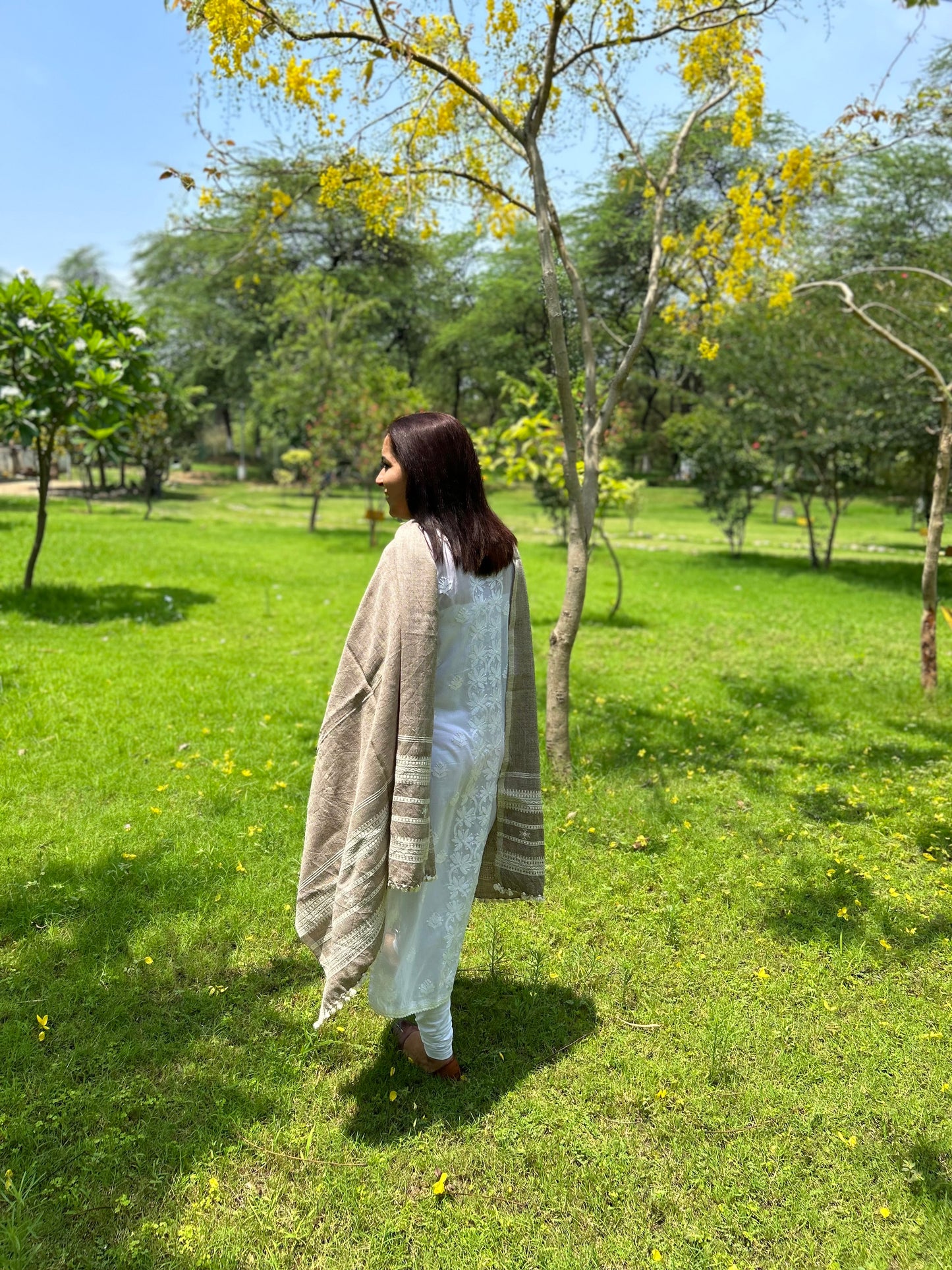 Grey Wool Bhujodi Shawl